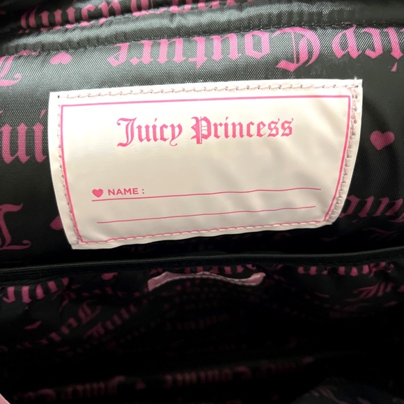 NWT JUICY COUTURE Black Gold Heart Sequin Logo Backpack School Travel Bag main image 4